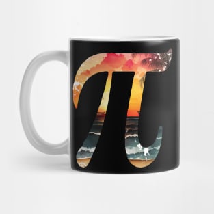 pi day sunset beach vintage Mug